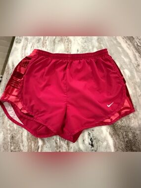 Nike DriFit Hot Pink / Reddish Athletic Shorts with White Swoosh Size S